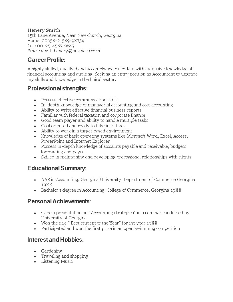 Sample Resume for Fresh Economics Graduate Resume Sample for Fresh Graduate Accounting How to