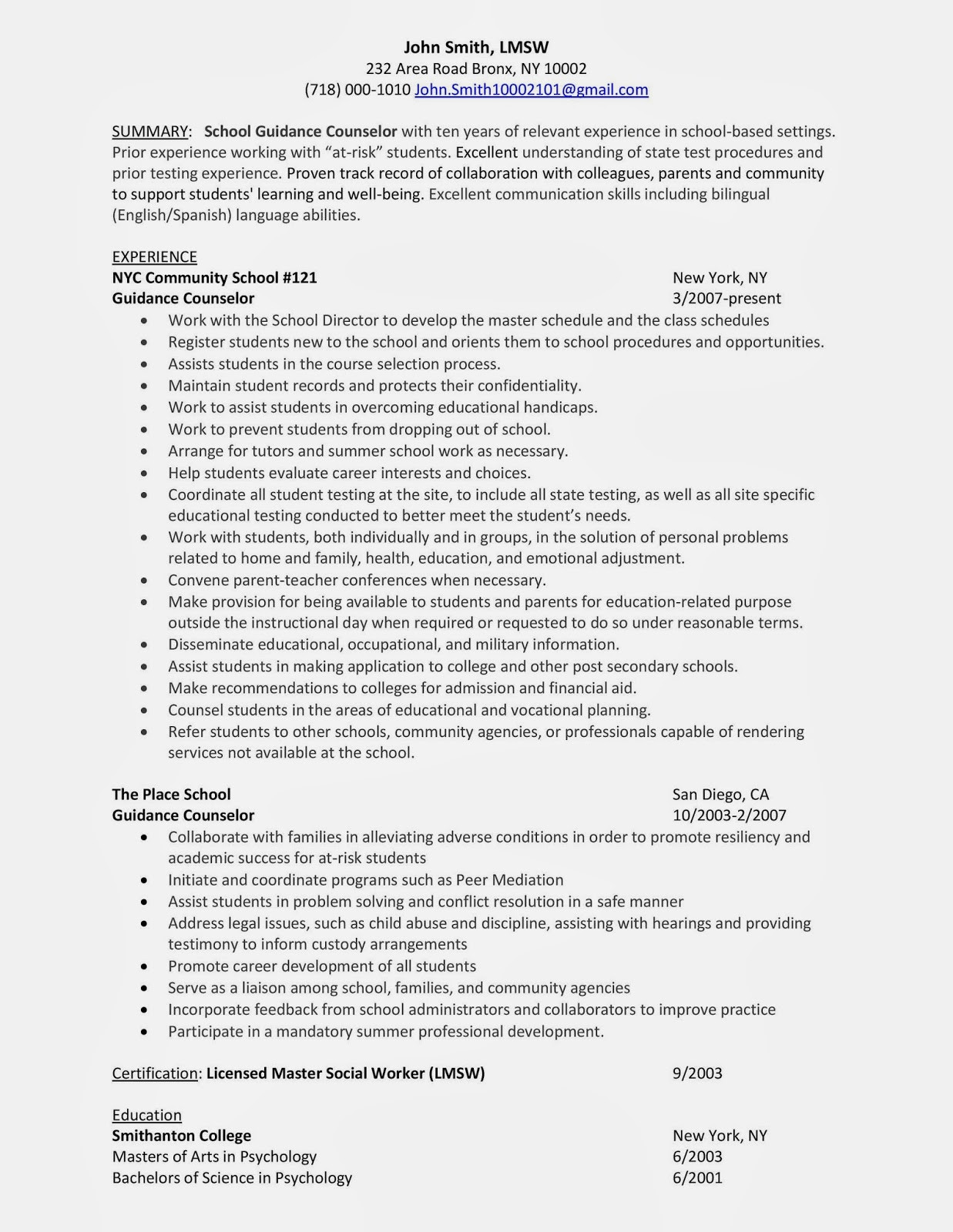 Sample Resume for Guidance Counselor Position Student Counsellor Resume Sample October 2021