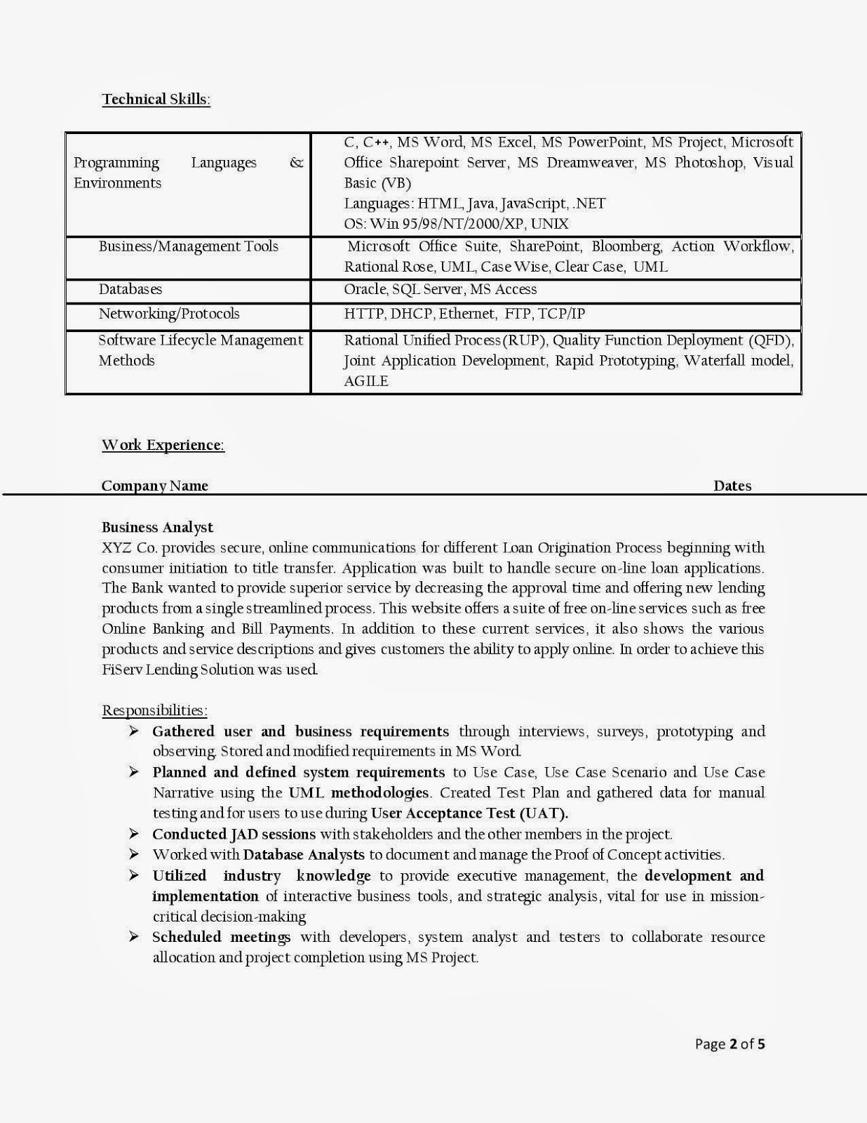 Sample Resume for H1b Visa Application H1b Resume Sample October 2021