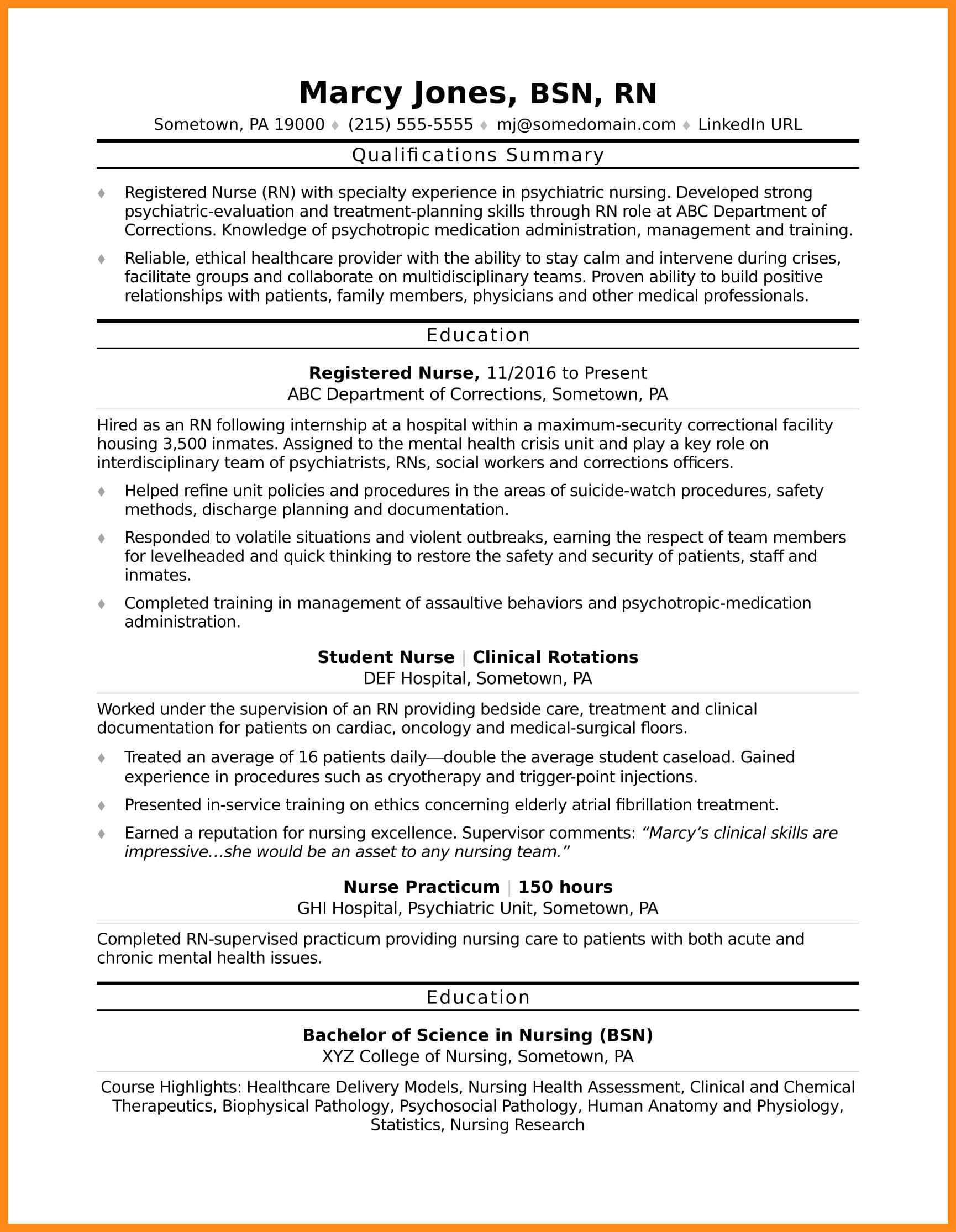 Sample Resume for Nurses with No Experience 11 12 Nursing Resume without Experience