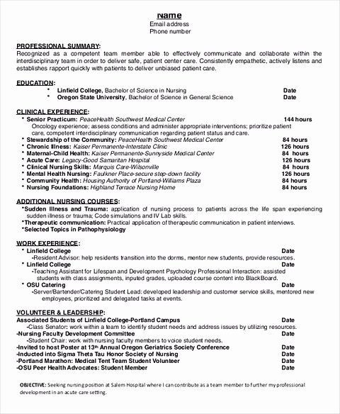 Sample Resume for Nursing Students Applicants Pre Nursing Student Resume Examples Lovely Nursing Student