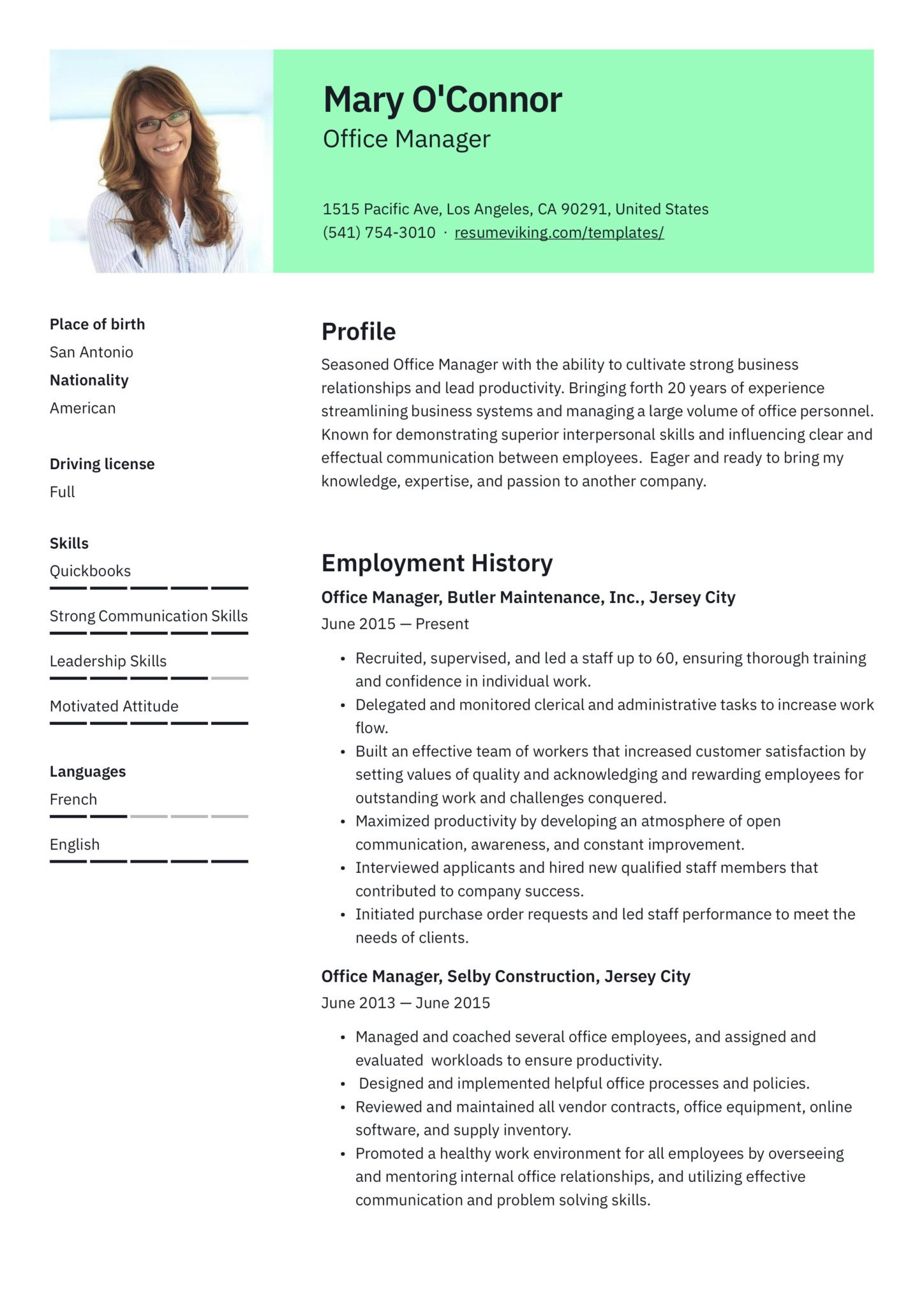 Sample Resume for Office Manager Position Fice Manager Resume & Guide 12 Samples Pdf