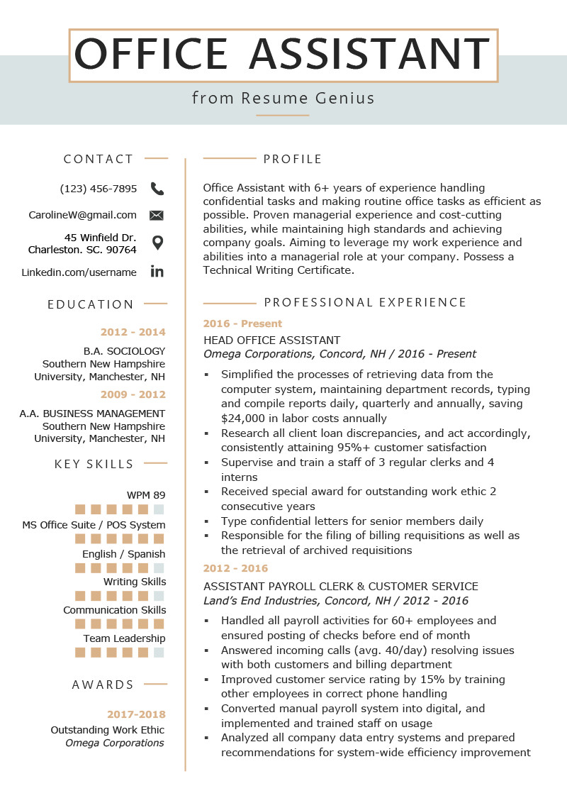 Sample Resume for Office Staff without Experience Fice assistant Resume Example & Writing Tips