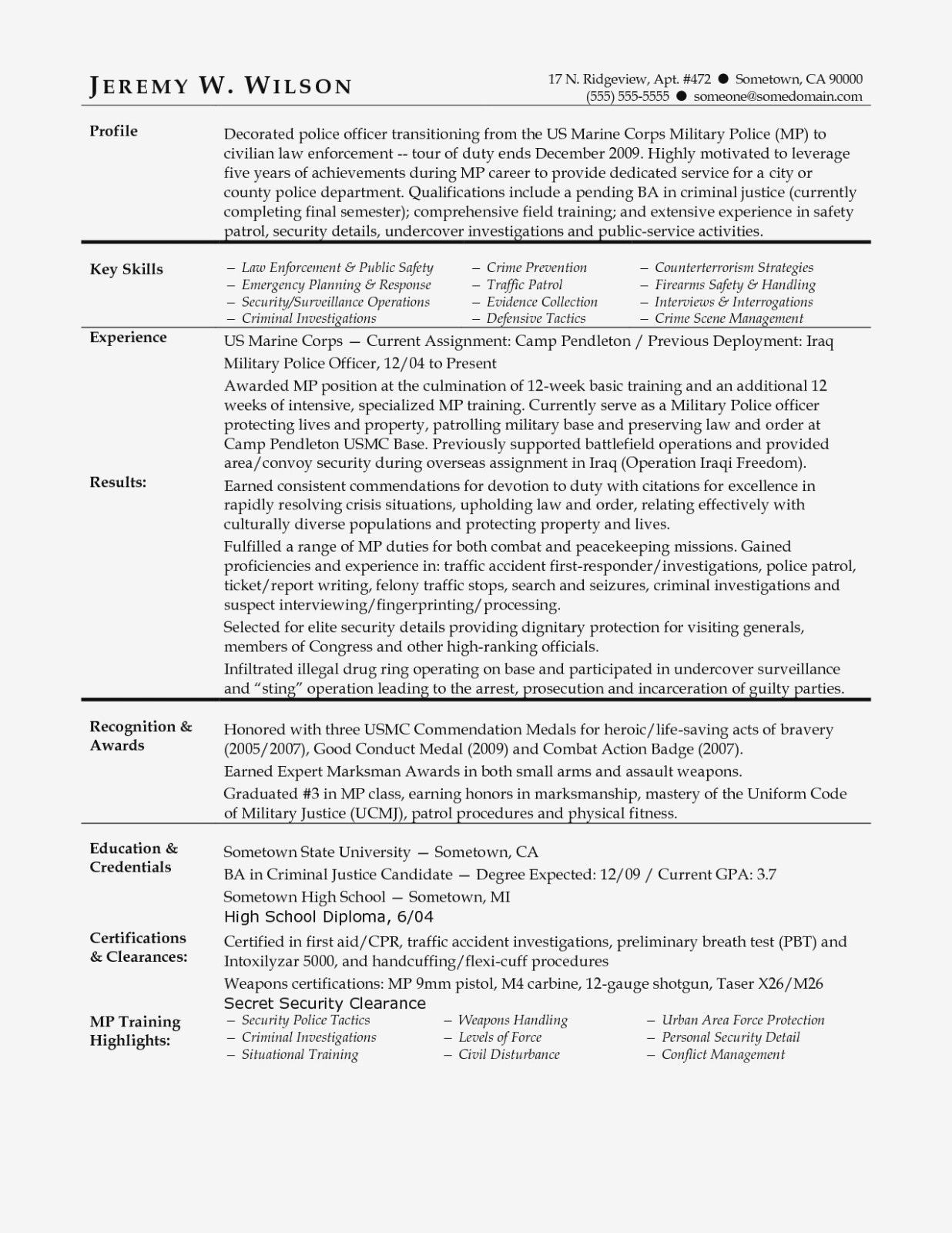 Sample Resume for Police Officer with No Experience Police Officer Resume Templates, Police Officer Resume Templates …
