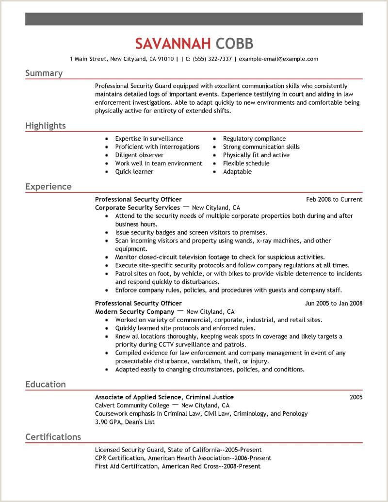Sample Resume for Police Officer with No Experience Safety Officer Fresher Cv format Security Resume, Resume …