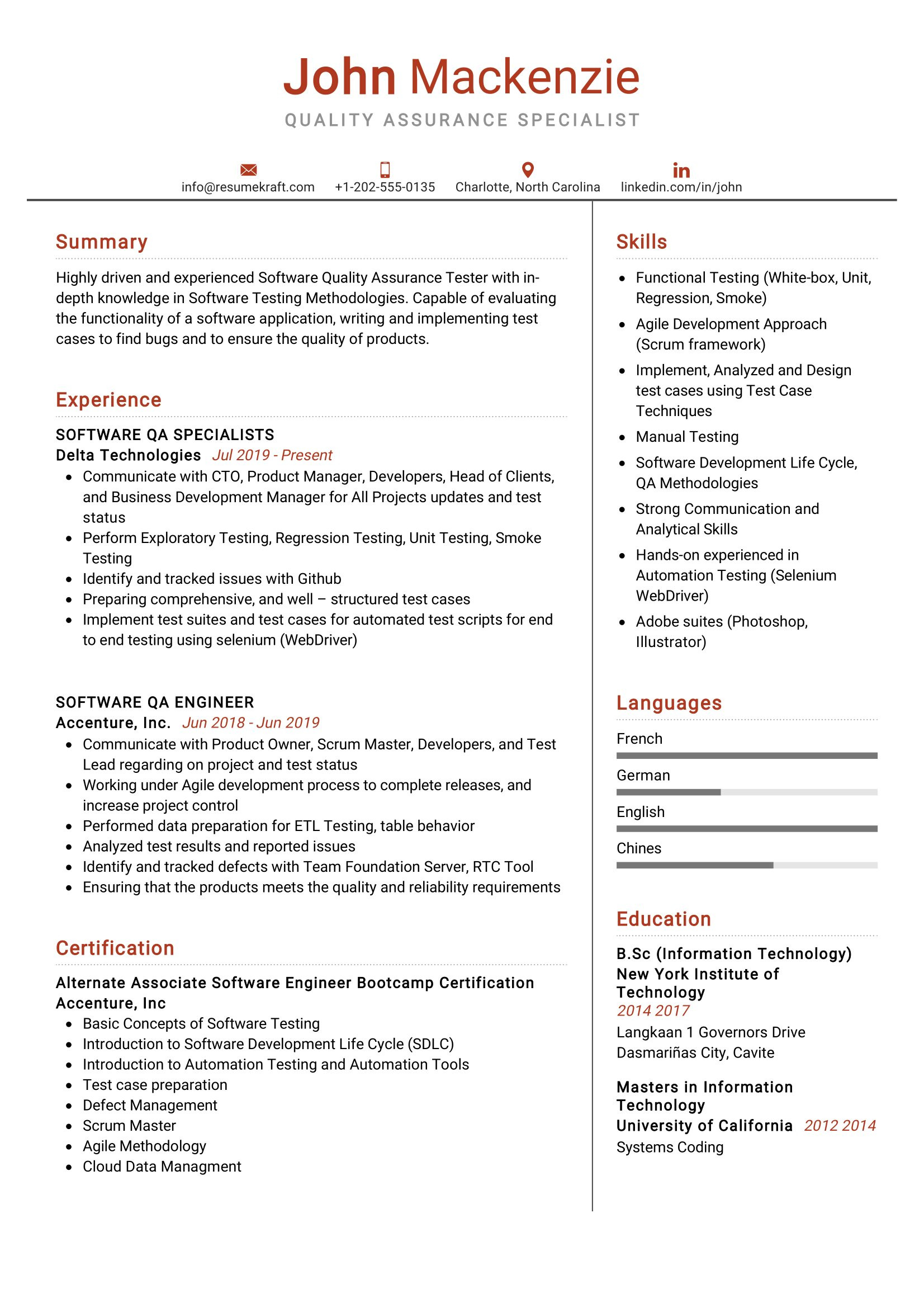 Sample Resume for Quality assurance Manager Quality assurance Specialist Resume Sample 2021 Writing Tips …