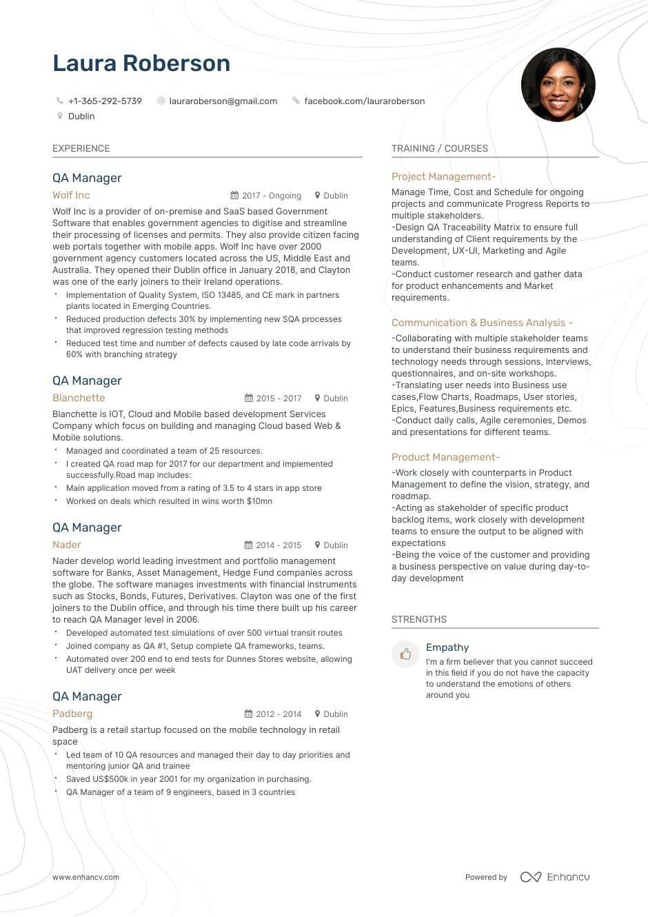 Sample Resume for Quality assurance Manager top Qa Manager Resume Examples & Samples for 2021 Enhancv.com