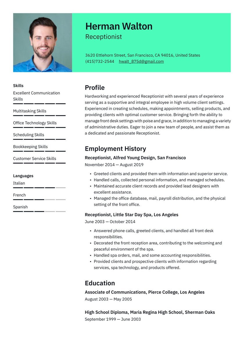 Sample Resume for Receptionist Office assistant Receptionist Resume Examples & Writing Tips 2021 (free Guide)