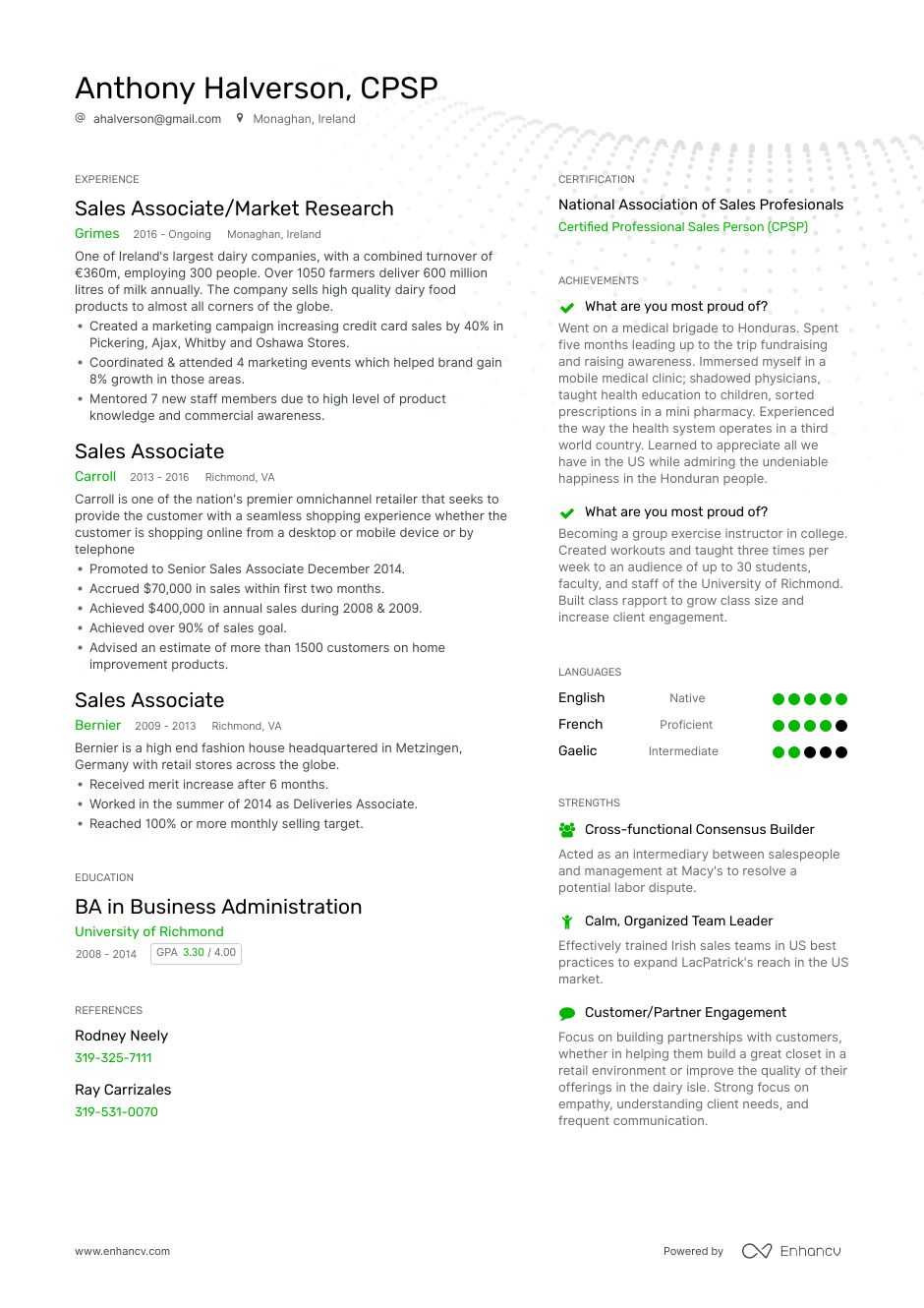 Sample Resume for Retail Sales Position Sales associate Resume Examples Guide & Pro Tips Enhancv