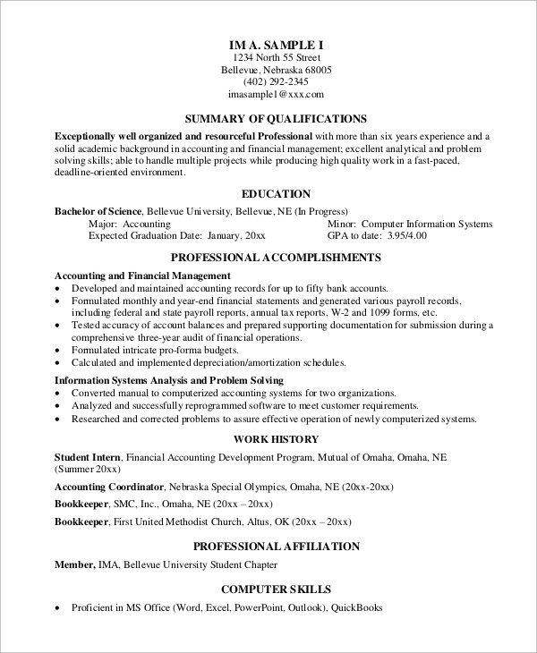 Sample Resume format for Experienced Professionals Free 8 Sample Professional Resume Templates In Pdf