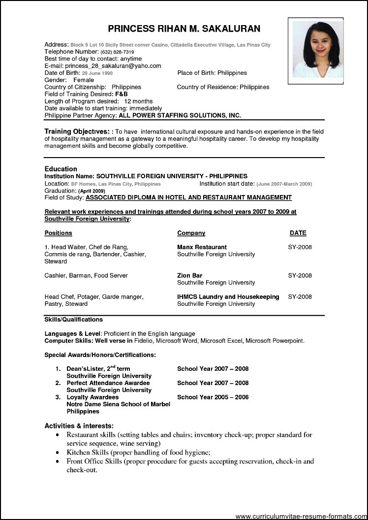 Sample Resume format for Experienced Professionals Sample Resume format for Experienced It Professionals Doc