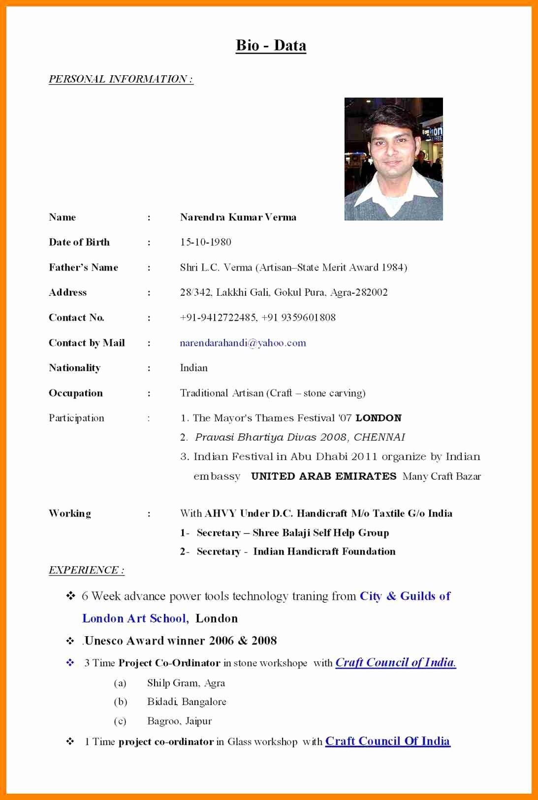 Sample Resume format for Marriage Proposal Wedding Resume format Elegant Marriage Pdf within Marriage