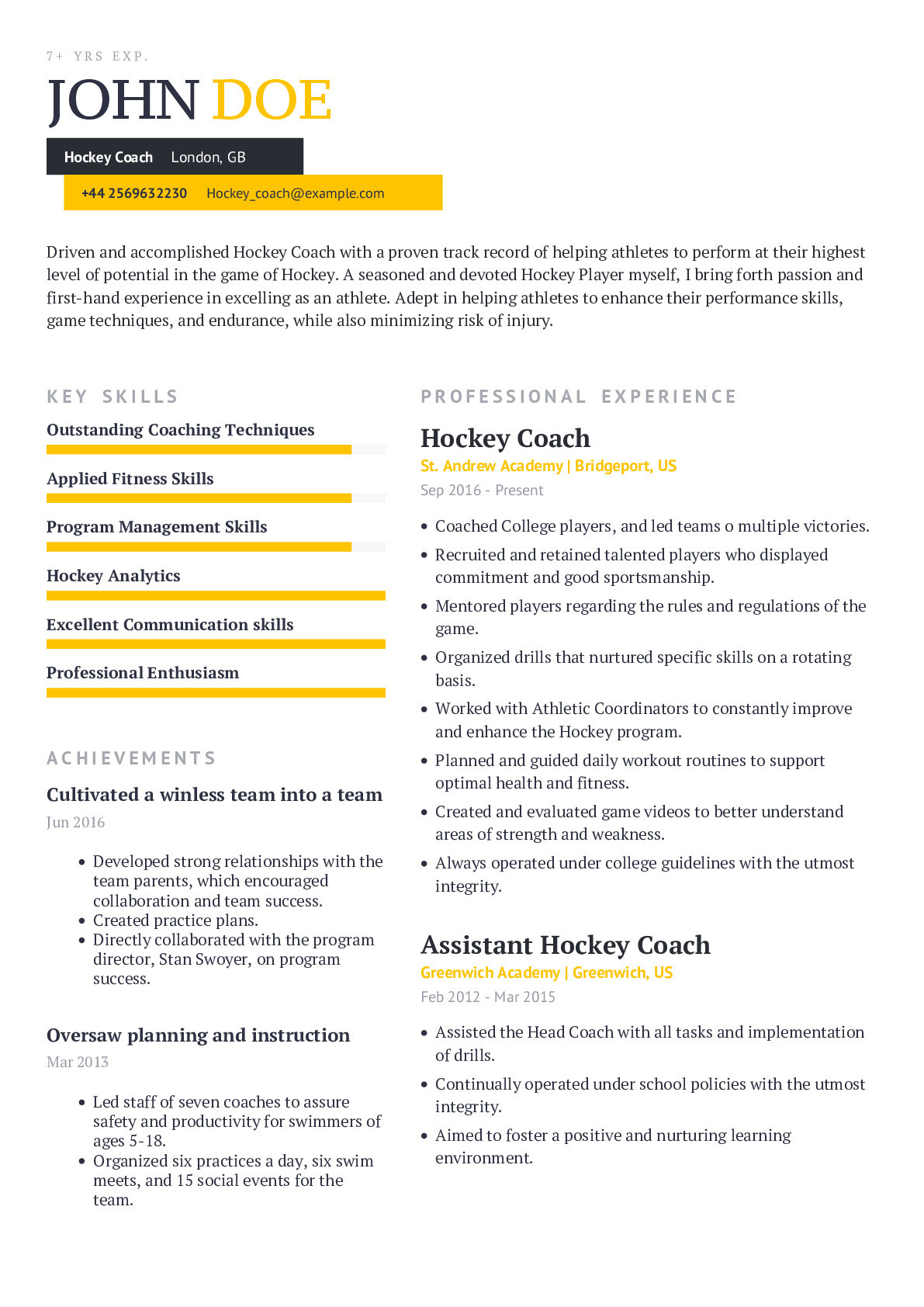 Sample Resume Hockey Player Profile Template Hockey Coach Resume Example with Content Sample Craftmycv Sample Resume Hockey Player Profile Template Hockey Coach Resume Example with Content Sample Craftmycv