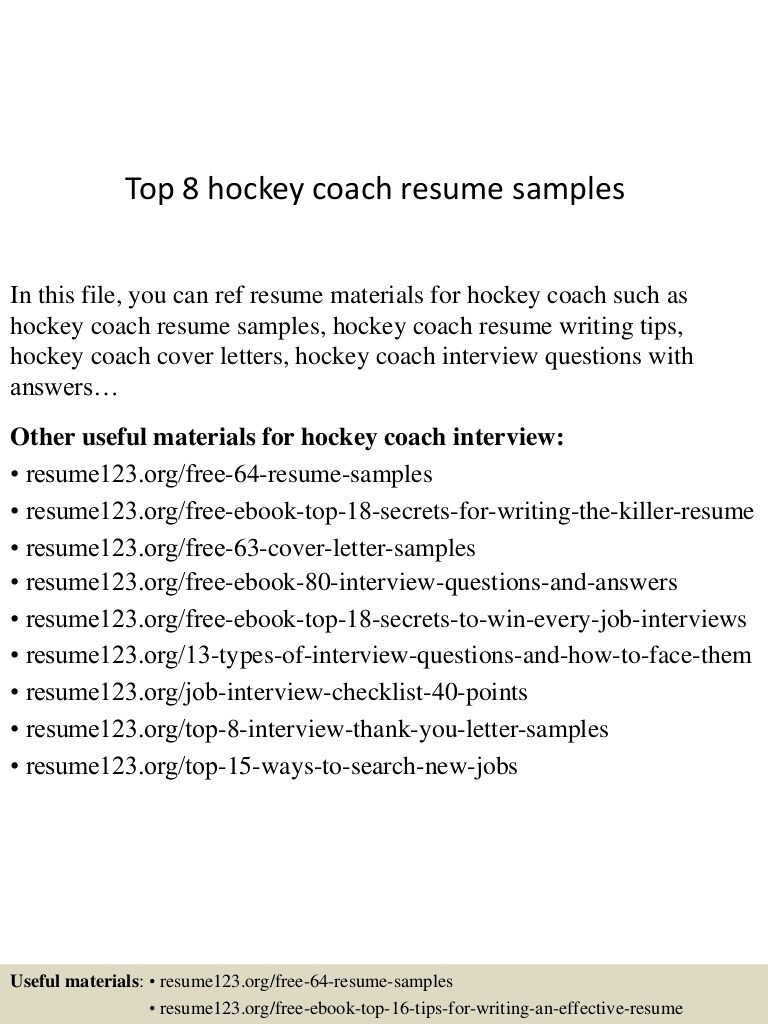 Sample Resume Hockey Player Profile Template top 8 Hockey Coach Resume Samples
