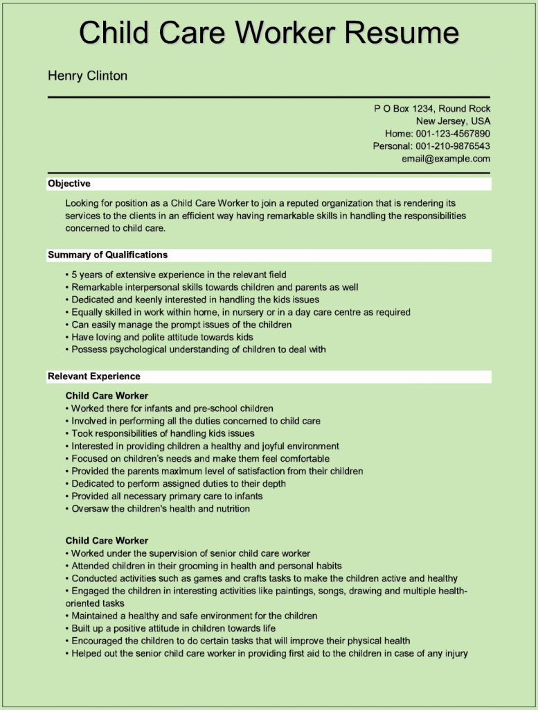 Sample Resume Objectives for Daycare Worker Child Care Job Description Resume Elegant Sample Child Care Worker … Sample Resume Objectives for Daycare Worker Child Care Job Description Resume Elegant Sample Child Care Worker …