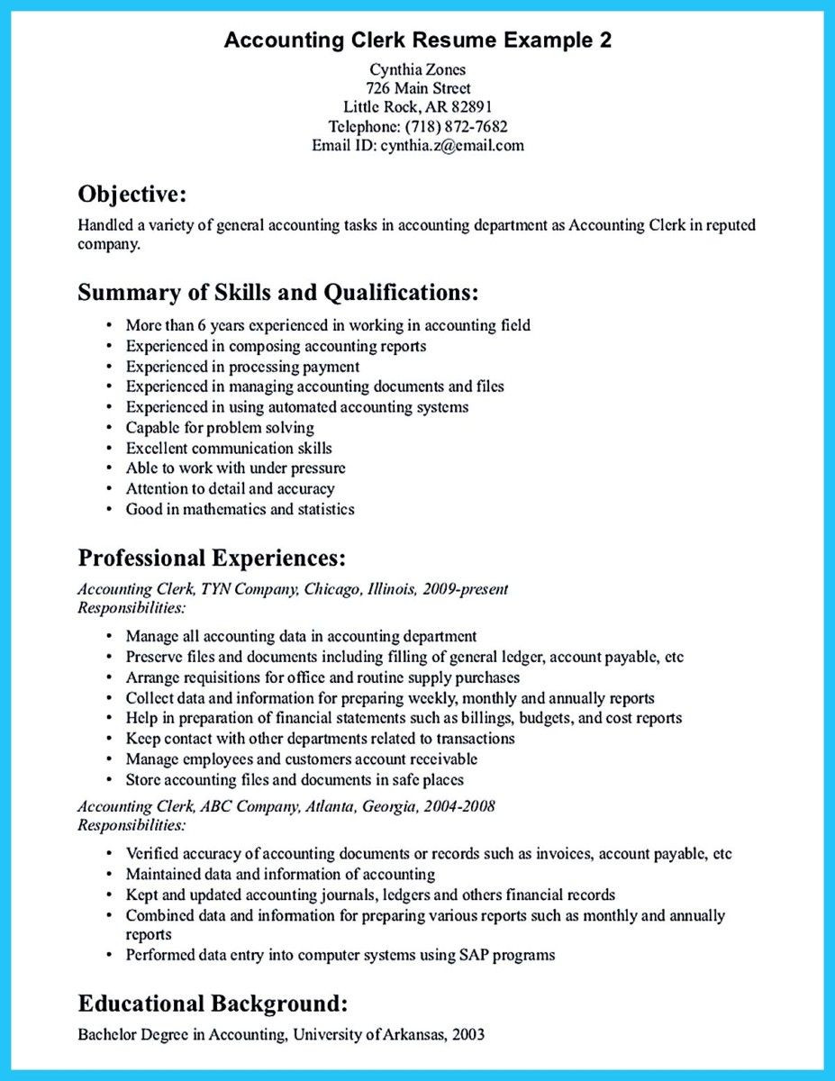 Sample Resume Objectives for Entry Level Accounting Accounting Clerk Resume Sample 2019 Resume Templates Canada 2020 …
