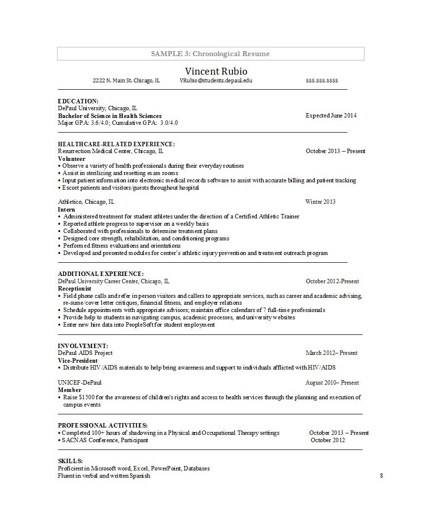 Sample Resume Templates for College Students 50 College Student Resume Templates (& format) á Templatelab