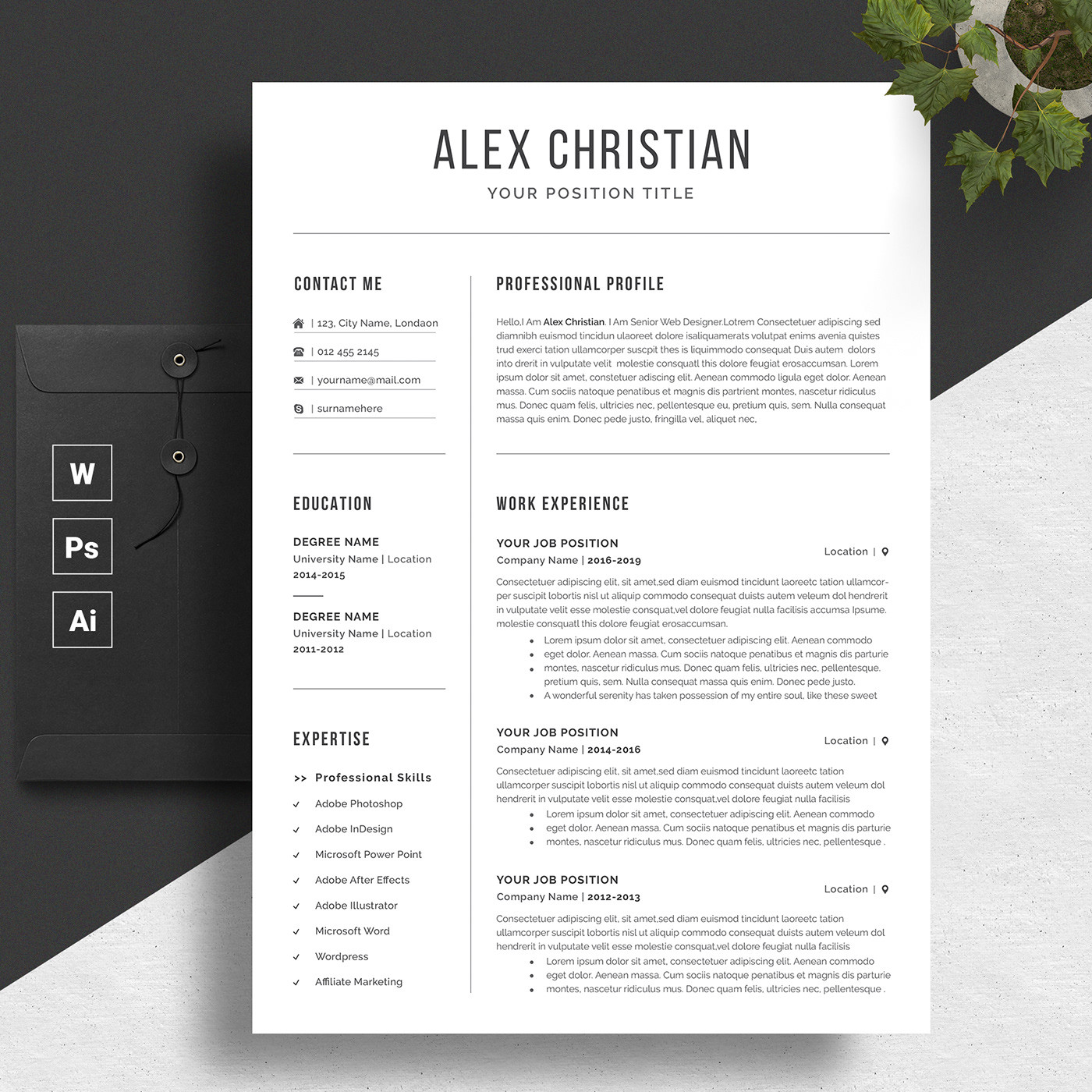 Adobe after Effects Resume Template Free Download Professional Resume Templates Word On Behance