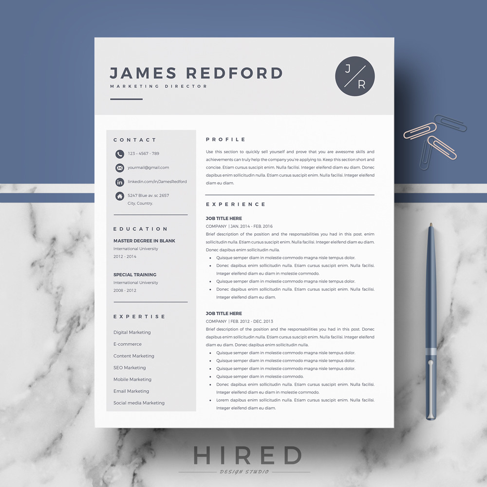 Apple Pages Resume Template Download Free Professional Resume Template for Mac Pages and Word On Behance