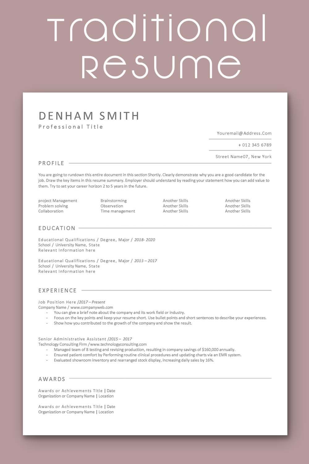 Applicant Tracking System Friendly Resume Template ats Resume, Applicant Tracking Systems Traditional Curriculum …