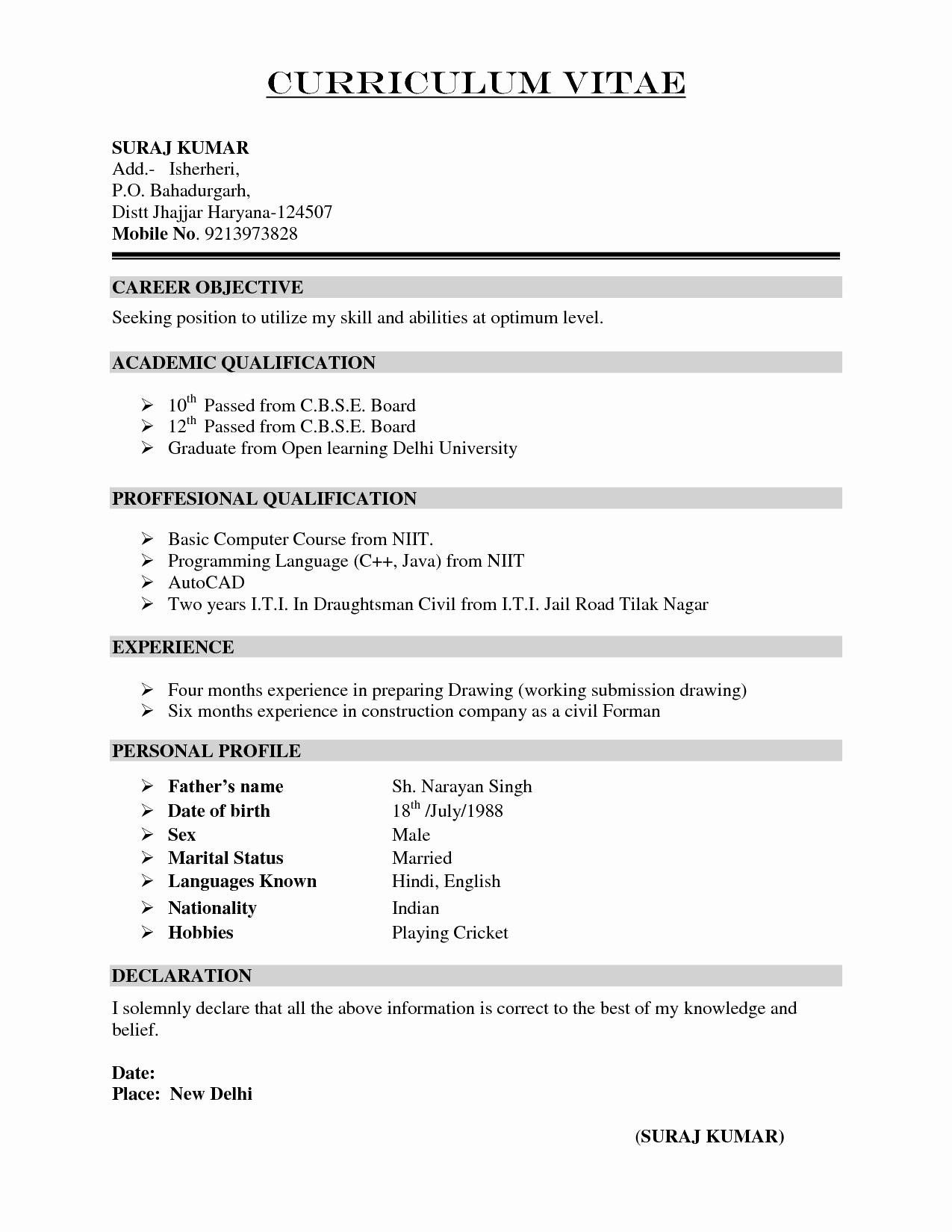 Cabin Crew Resume Sample for Freshers 85 Nice Cabin Crew Resume Fresher with Pics