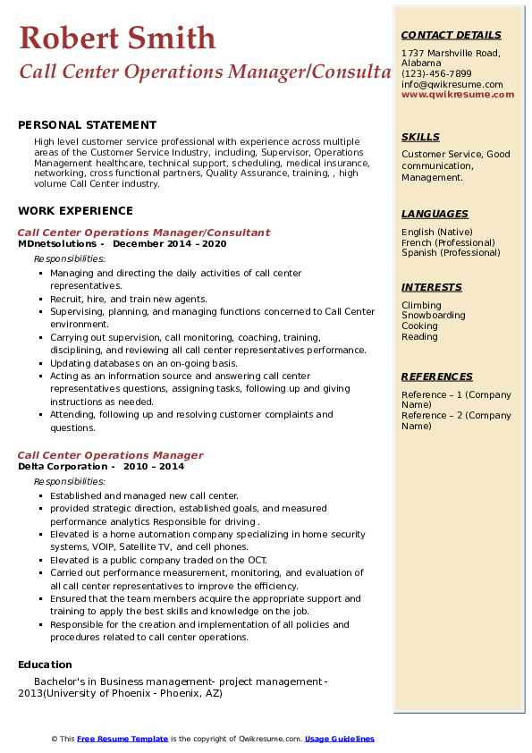 Call Center Operations Manager Resume Sample Call Center Operations Manager Resume Samples Call Center Operations Manager Resume Sample Call Center Operations Manager Resume Samples