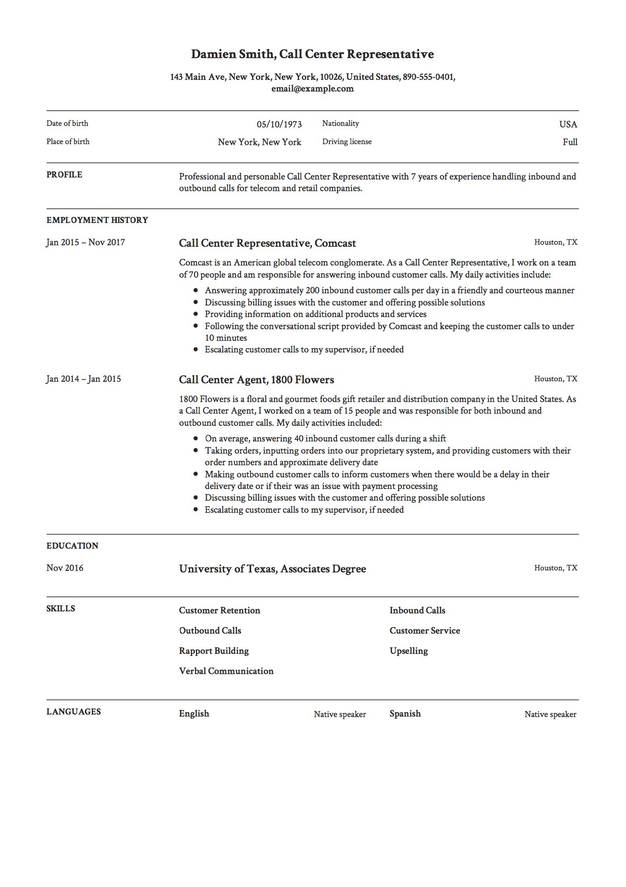 Call Center Resume Template Free Download Call Center Resume & Guide (lancarrezekiq 12 Free Downloads) 2021