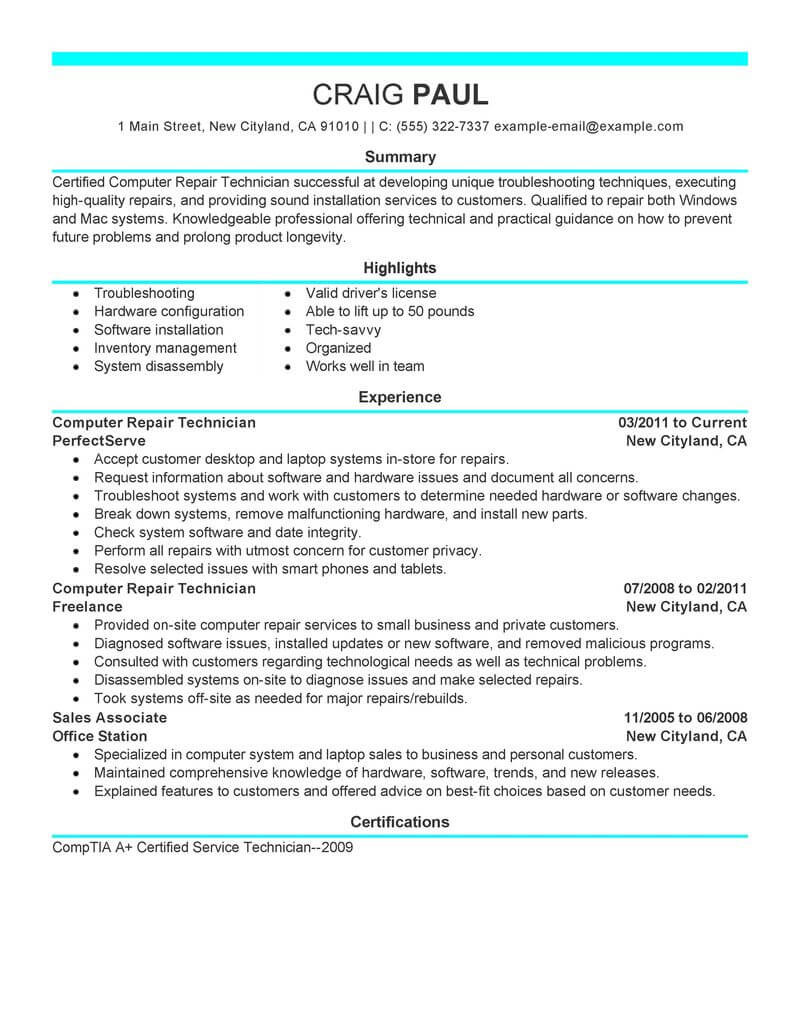 Cell Phone Repair Technician Resume Sample Mobile Phone Technician Resume Sample October 2021