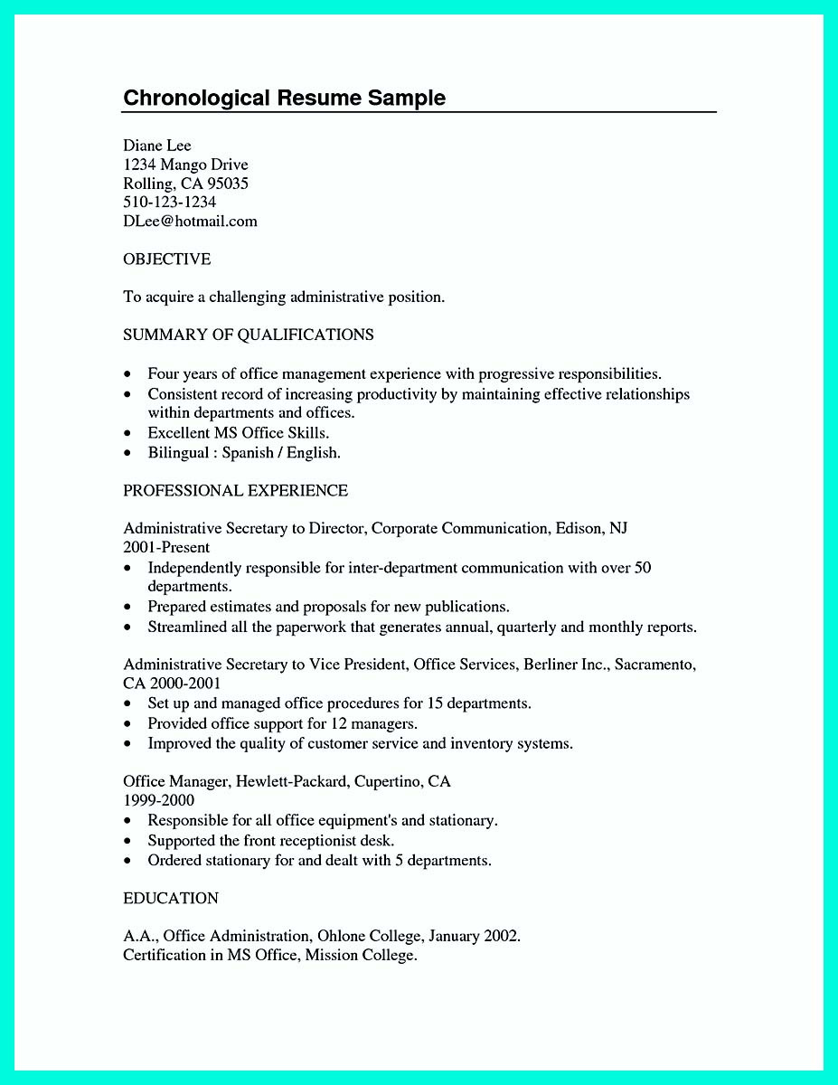 Chronological Resume Sample for College Student Best College Student Resume Example to Get Job Instantly