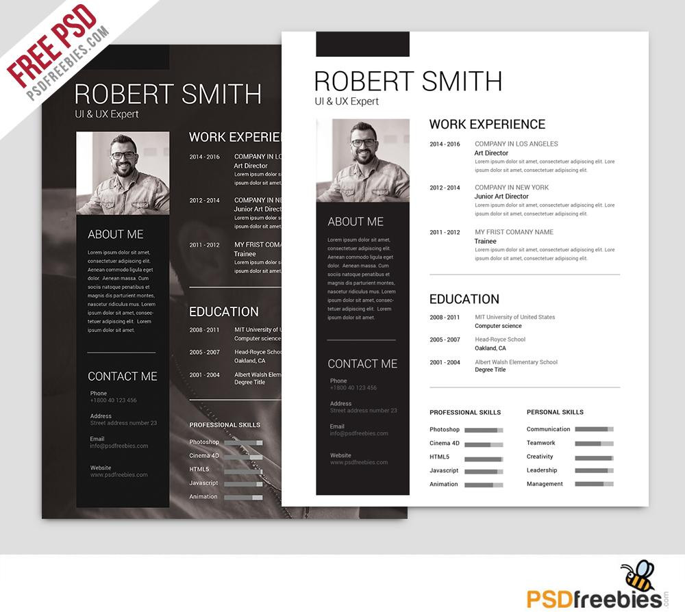 Clean Cv Resume Template Free Download Free Simple and Clean Cv Resume Template In Photoshop (psd) format …