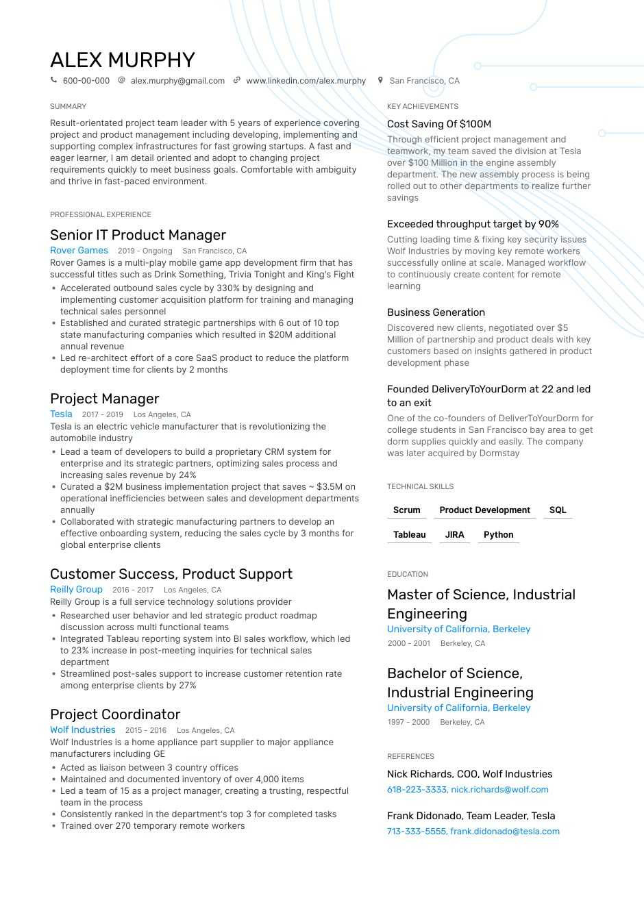 Director Of Product Development Resume Sample Product Manager Resume Examples & Guide for 2021