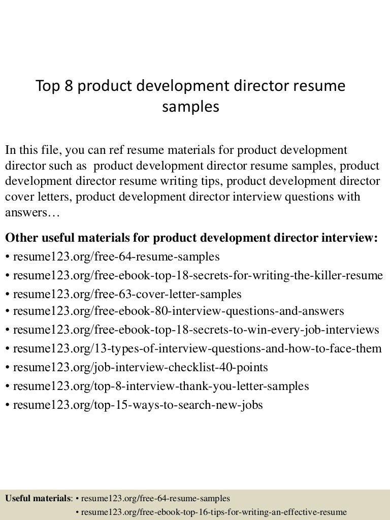 Director Of Product Development Resume Sample top 8 Product Development Director Resume Samples