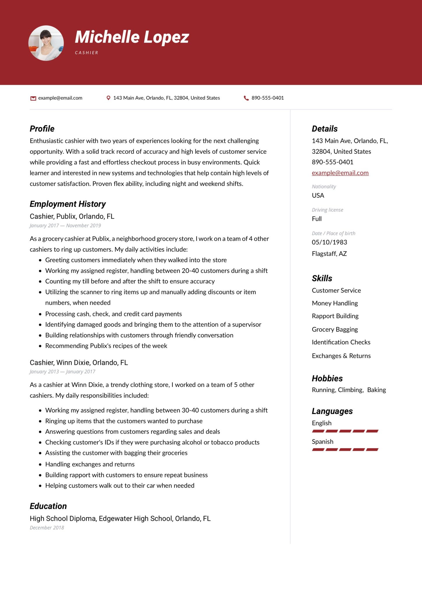 Free Sample Resume for Cashier Position Cashier Resume & Writing Guide [ 12 Samples ] Pdf & Word
