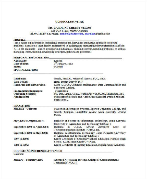 Free Sample Resume for It Professional 40 Simple It Resume Templates Pdf Doc
