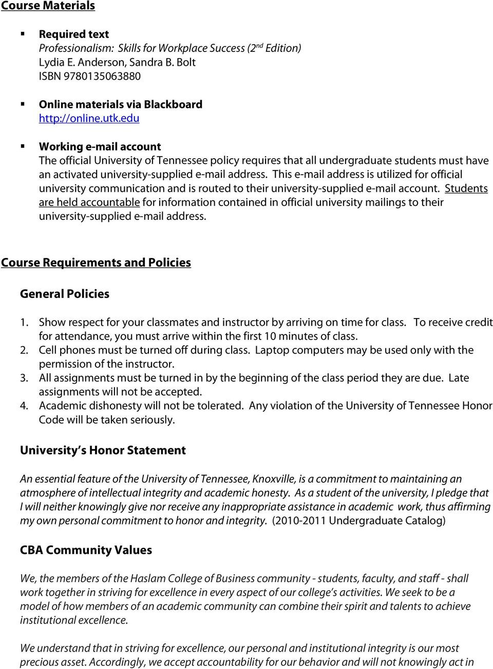Haslam College Of Business Resume Template Business Administration 100: Approaches to the Haslam College Of …