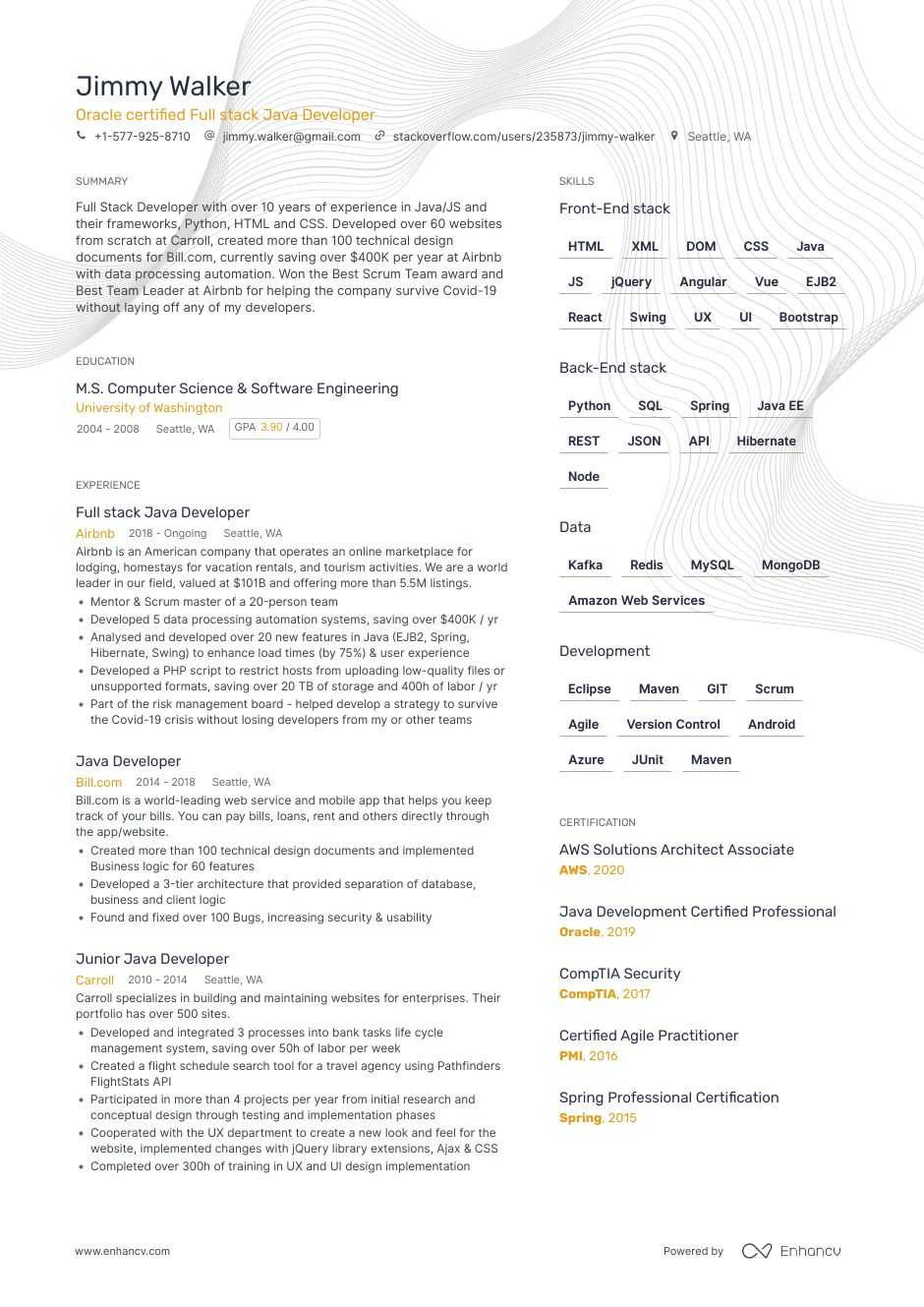 Net Full Stack Developer Resume Sample Full Stack Developer Resume Examples & Writing Guide for 2021