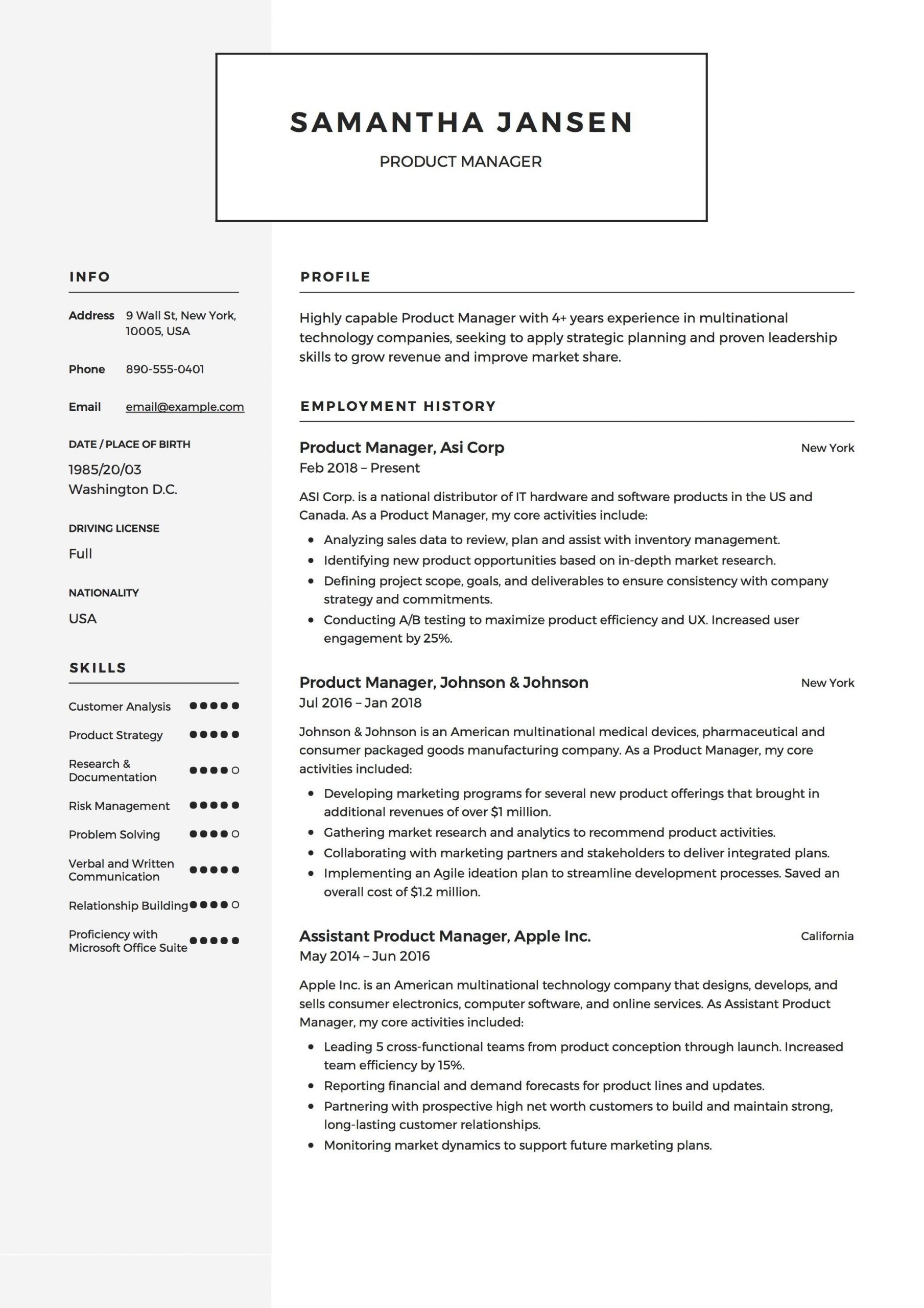 New Product Development Manager Resume Sample 54 Product Manager Resume Ideas In 2021 Manager Resume, Resume …