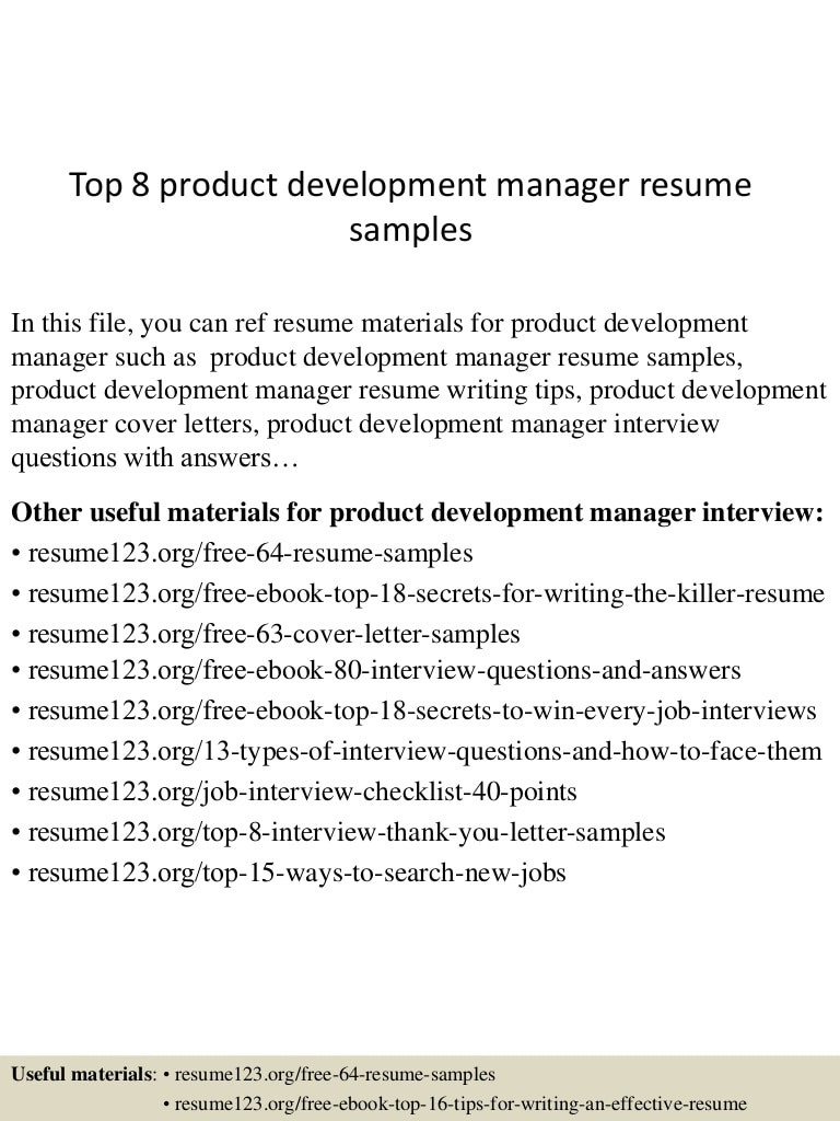 New Product Development Manager Resume Sample top 8 Product Development Manager Resume Samples