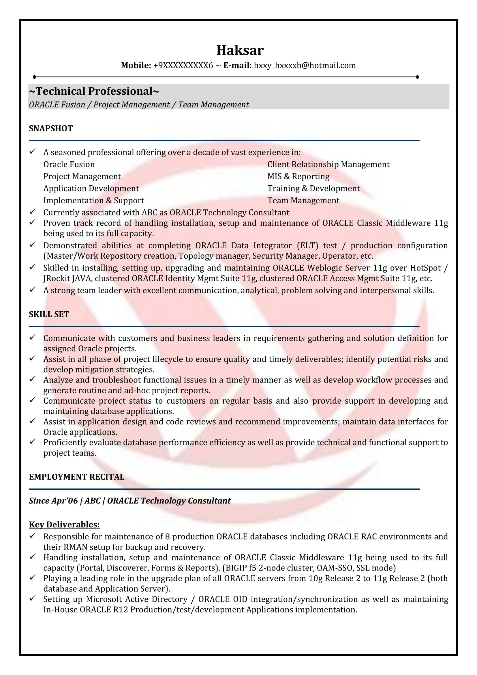 Oracle Dba Resume Sample for Fresher 11lancarrezekiq oracle Database Administrator Resume Sample – Free Resume …