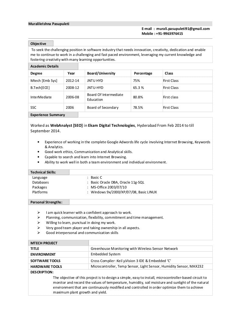 Oracle Dba Resume Sample for Fresher oracle Dba Fresher Resume