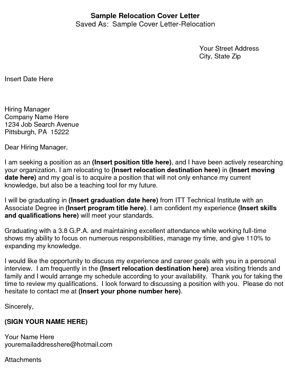 Relocation Cover Letter Samples for Resume Relocation Cover Letter Tips From Cover Letter