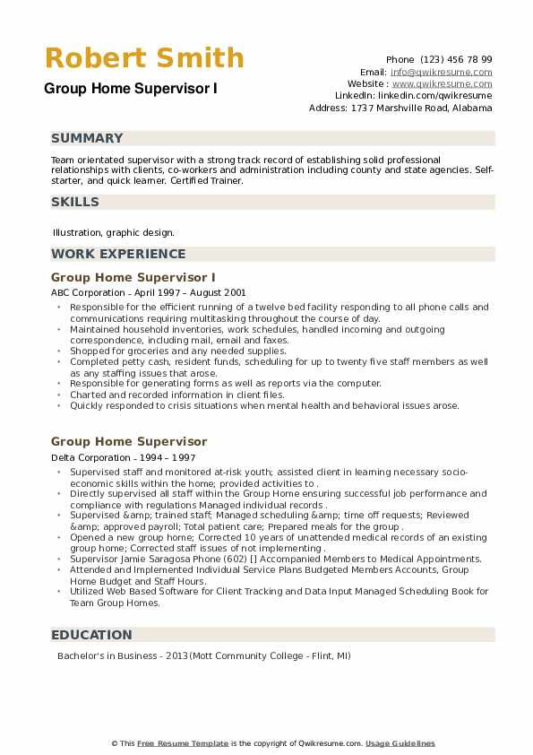 Residential Group Home Manager Sample Resume Group Home Supervisor Resume Samples Residential Group Home Manager Sample Resume Group Home Supervisor Resume Samples