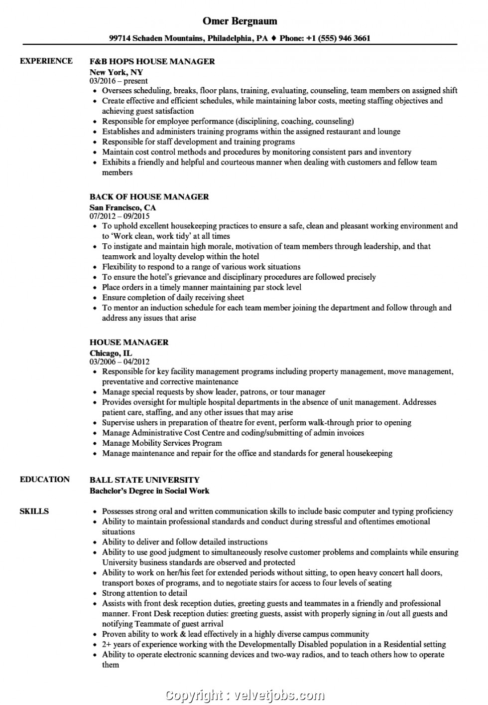 Residential Group Home Manager Sample Resume Make House Manager Resume House Manager Resume Samples
