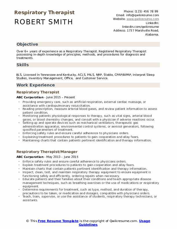 Respiratory therapist New Grad Resume Sample Respiratory therapist Resume Template Mryn ism