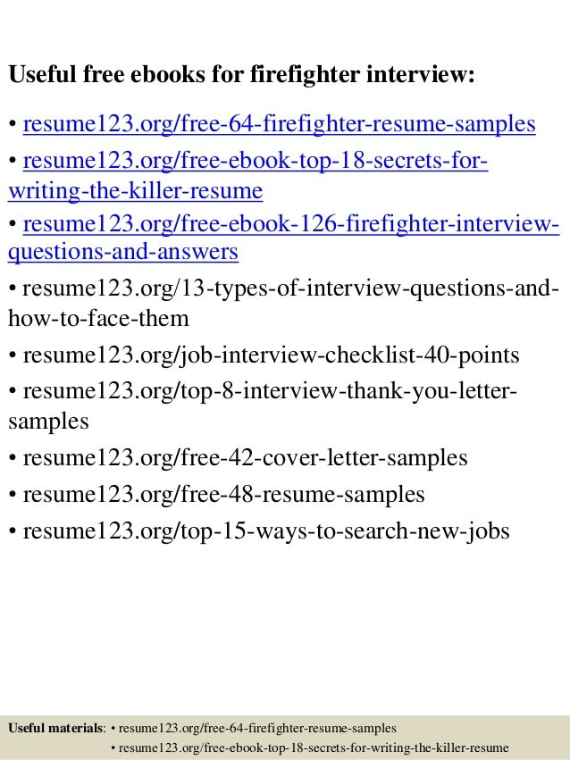 Resume 123 org Free 64 Resume Samples top 64 Firefighter Resume Samples