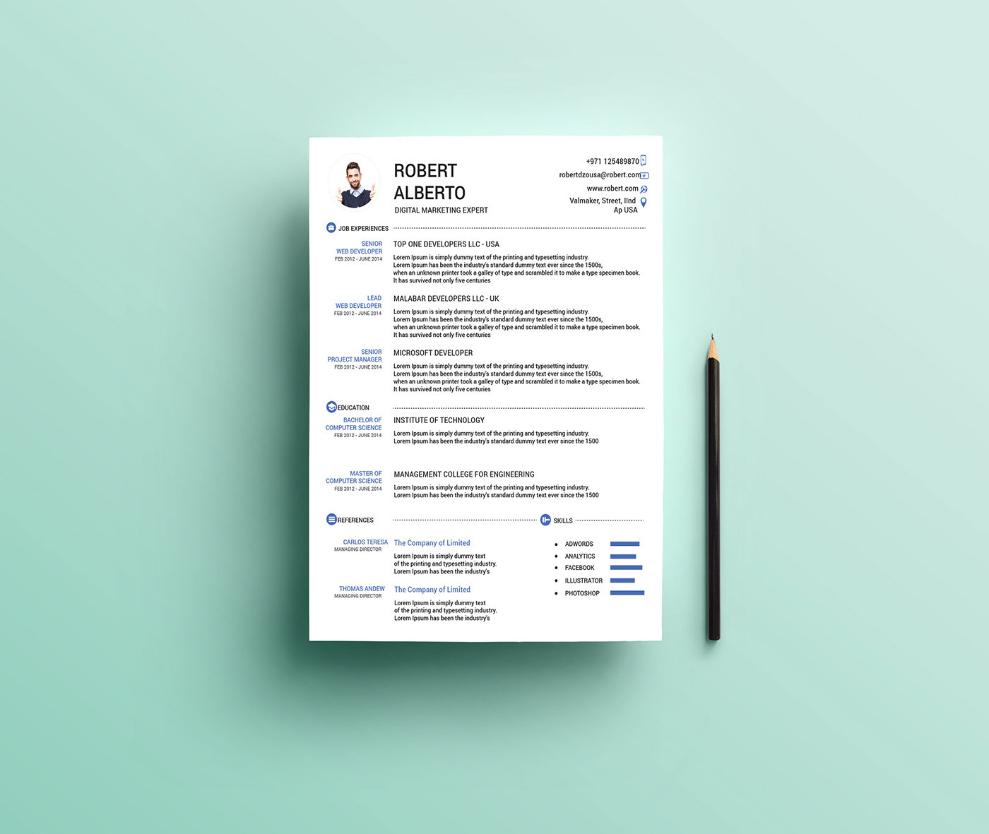 Resume for Only One Job Template Free One-page Resume Templates [free Download]
