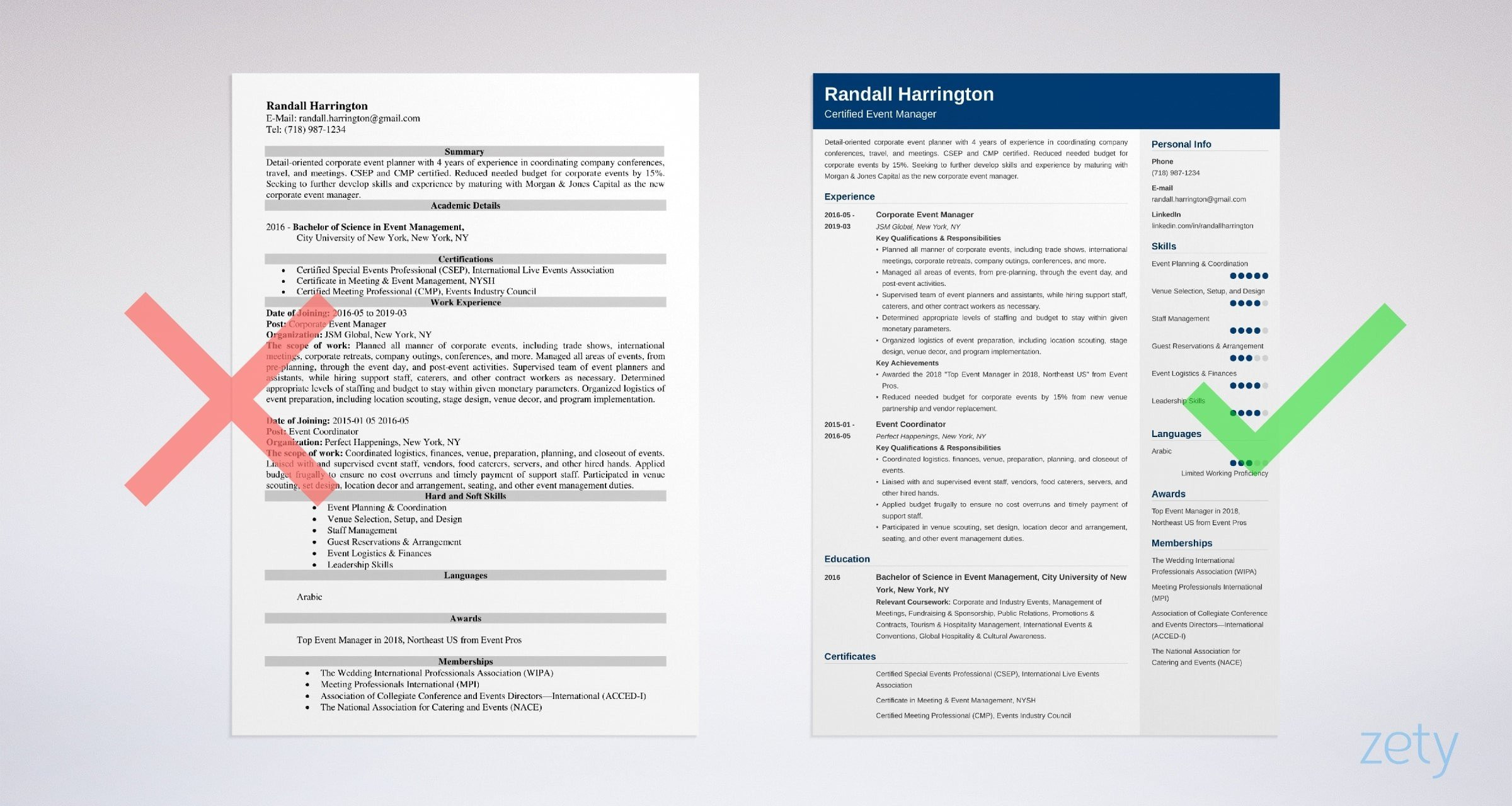 Resume Sample for event Management Company event Manager Resume Sample (template & Guide)