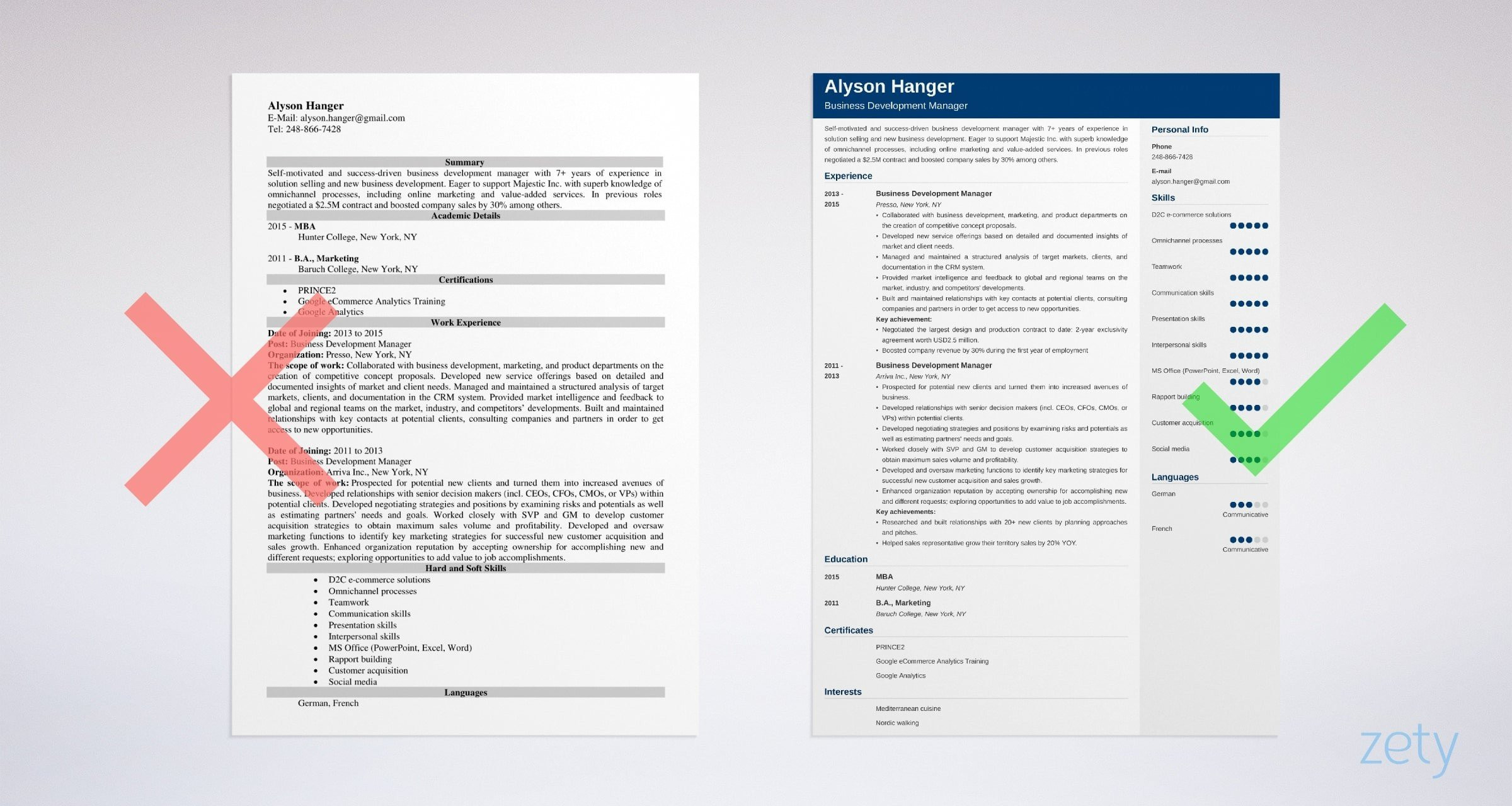 Resume Template for Business Development Manager Business Development Manager Resume: Sample & 20lancarrezekiq Tips