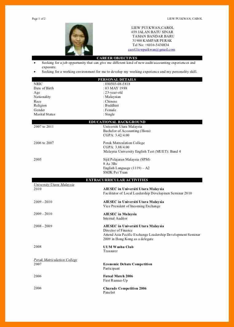 Resume Template for Fresh Graduate Malaysia Simple Resume Sample for Fresh Graduate Janitor Templat Resume …