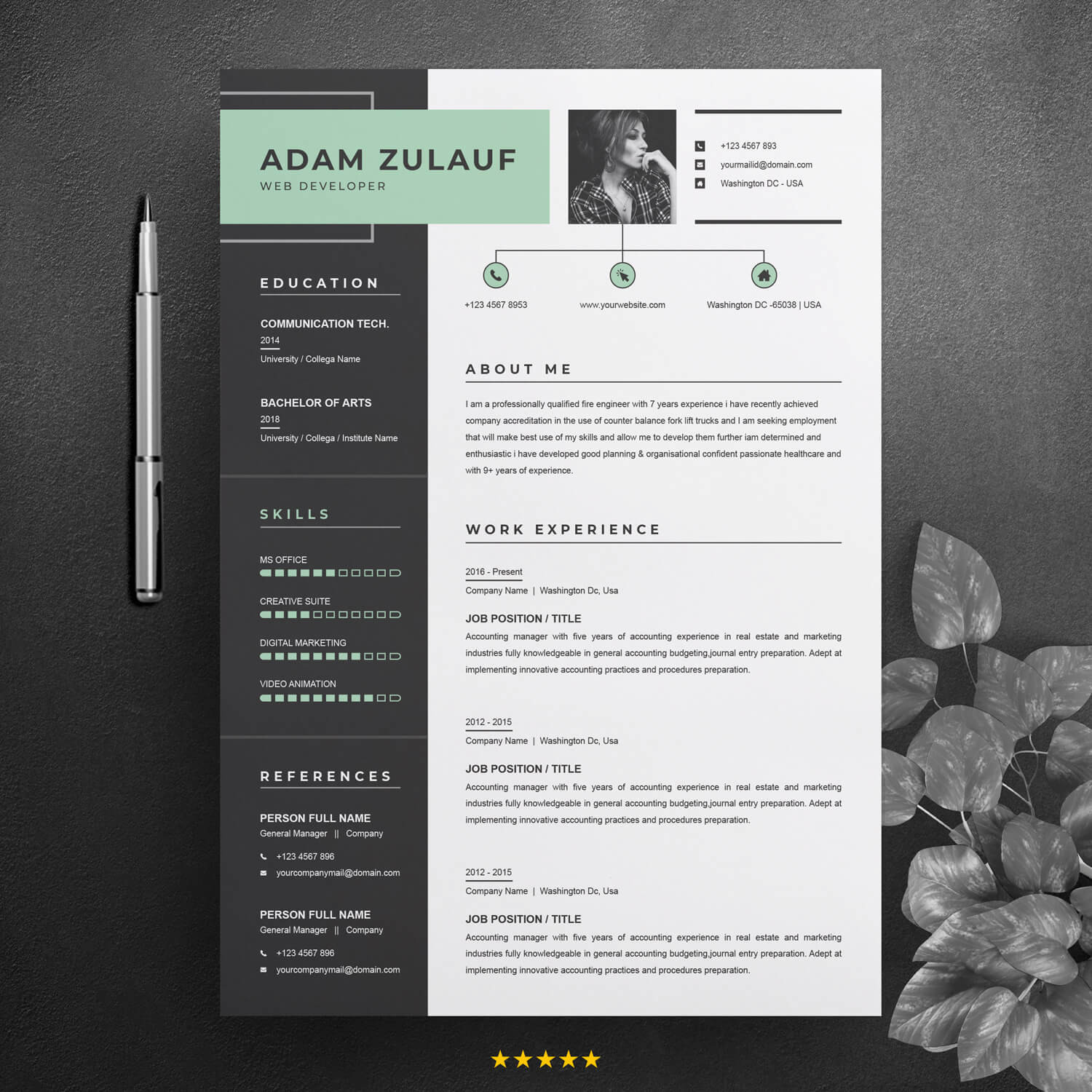 Resume Template for Full Stack Developer Full Stack Web Developer Cv Template – Resumeinventor